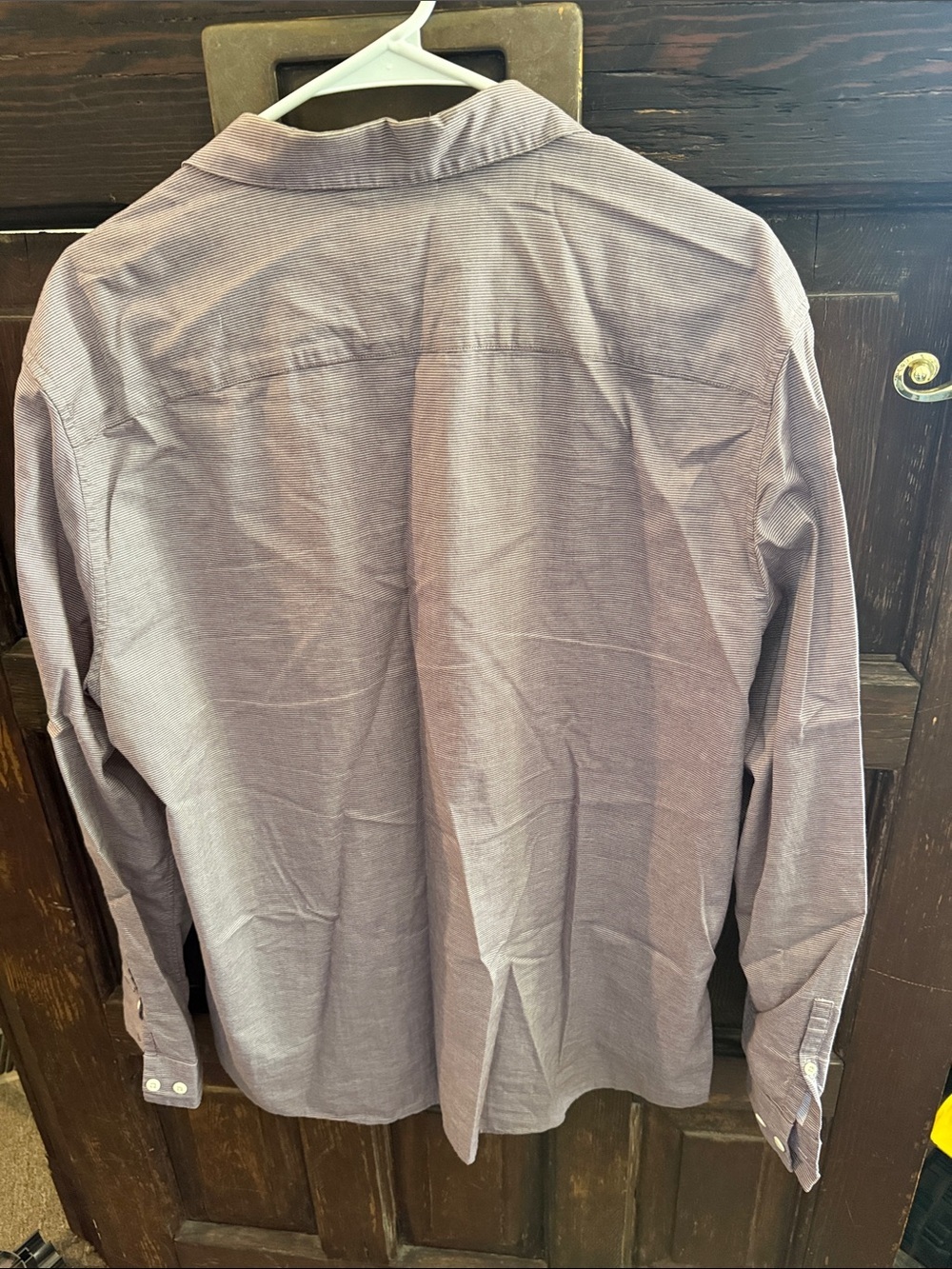 Men's Maroon Stripe Button-Down Shirt - Picture 3 of 4